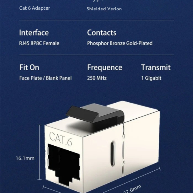 CAT6 SHIELDED 1 TO 1 LAN ETHERNET RJ45 CONNECTOR ADAPTER CA102 - Image 8