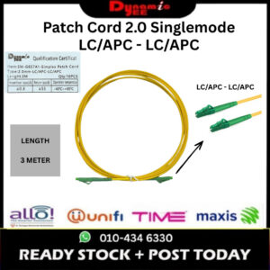 PATCH CORD SINGLEMODE SIMPLEX 2.0 YELLOW LC/APC-LC/APC (3M) PC301