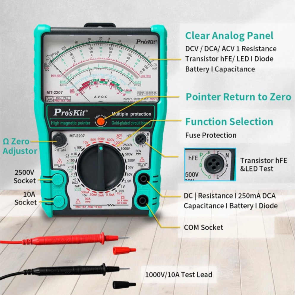 Pro'skit MT-2207 Protective Function Analog Multimeter MT-2207-C - Image 3
