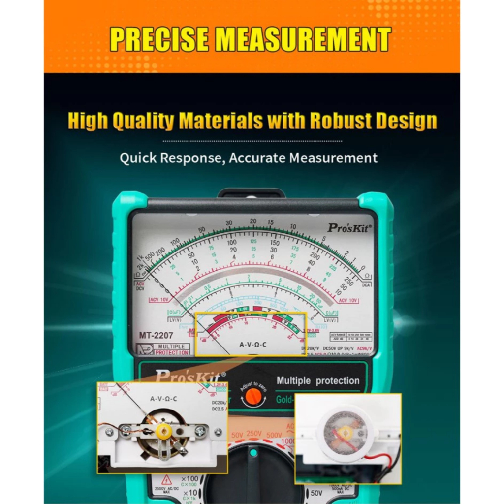 Pro'skit MT-2207 Protective Function Analog Multimeter MT-2207-C - Image 5