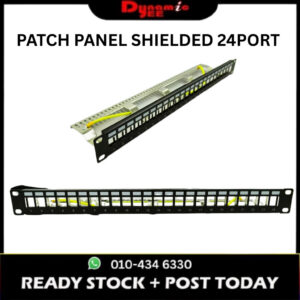 24 Port Shielded Blank Keystone Patch Panel 1U 19” Rack Mount with Cable Management PP202