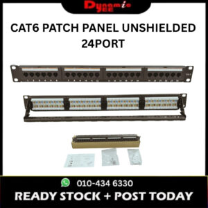 CAT6 UTP 24 Port Patch Panel 1U 19” Rack Mount RJ45 IDC Punch Down T568A/T568B PP101