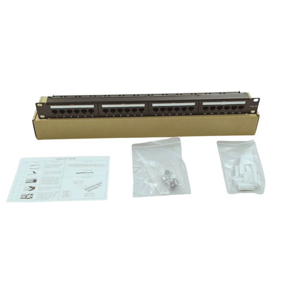 CAT6 UTP 24 Port Patch Panel 1U 19” Rack Mount RJ45 IDC Punch Down T568A/T568B PP101 - Image 2