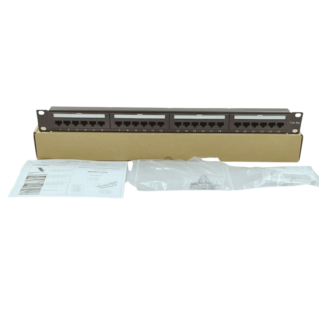 CAT6a UTP 24 Port Patch Panel 1U 19” Rack Mount RJ45 IDC Punch Down T568A/T568B PP102 - Image 2