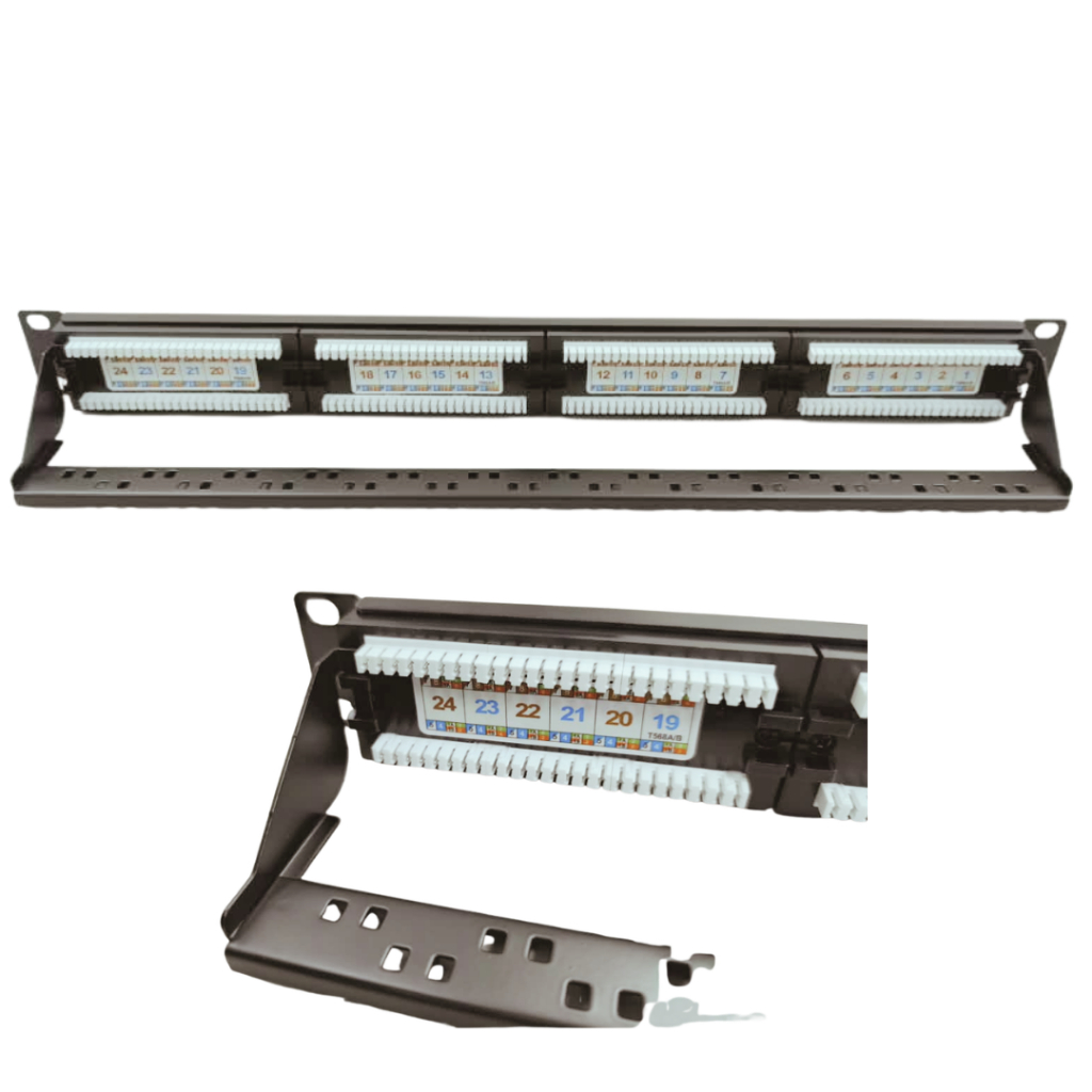 CAT6a UTP 24 Port Patch Panel 1U 19” Rack Mount RJ45 IDC Punch Down T568A/T568B PP102 - Image 6