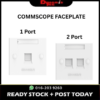 COMMSCOPE RJ45 ONE PORT, TWO PORT FACEPLATE NETWORK LAN FW30
