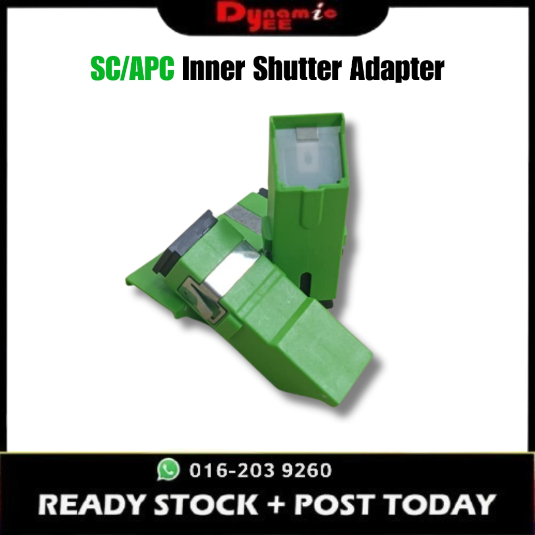 AD101 SC/APC Inner Shutter Fiber Adapter 1PC | Green SC Simplex Shutter Coupler | FTTH Fiber Optic Adapter