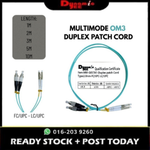 OM3 DUPLEX Multimode Fiber Patch Cord Cable FC/UPC-LC/UPC 2.0mm AQUA (1|2|3|5|10M) PCM101