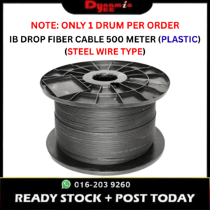 FTTH 1 Core Outdoor IB Drop Fiber Cable (steel wire type) (White Core) 500m GJYXCH -1B6a2 G657A2 IB701