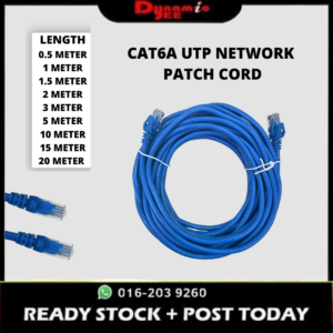 Network Patch Cord CAT6A UTP Round Cable 0.5, 1, 1.5, 2, 3, 5, 10, 15, 20METER NCP101