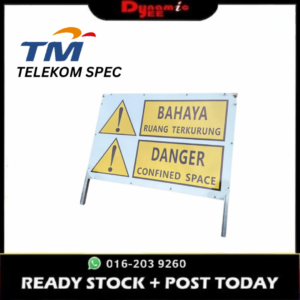 TM SAFETY SIGNAGE TELEKOM SIGNBOARD 'CONFINED SPACE'(NORMAL REFLECTIVE) TMSB101