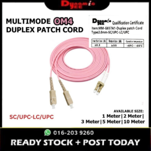 Patch Cord Multimode OM4 SC/UPC-LC/UPC Duplex 2.0mm PCM201