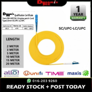 Patch Cord Single Mode SC/UPC-LC/UPC Simplex 3.0mm PC401