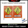 “Road Narrows on Left/Right– 200m” TM SAFETY SIGNAGE TELEKOM SIGNBOARD TMSB101