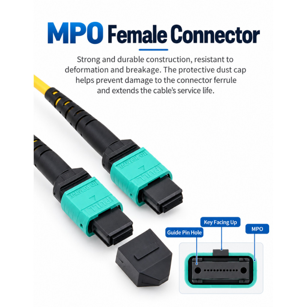 Single Mode 12-Core MPO/UPC to MPO/UPC LSZH Fiber Optic Patch Cord 1M 2M 3M 5M 10M MPO101 - Image 2