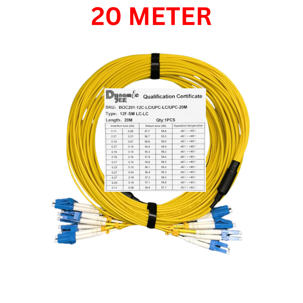 12-Core DUPLEX Single Mode LC/UPC to LC/UPC Fiber Optic Breakout Cable 20M 30M 50M 80M 100M BOC201 - Image 5