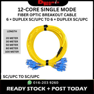 12-Core DUPLEX Single Mode SC/UPC to SC/UPC Fiber Optic Breakout Cable 20M 30M 50M 80M 100M BOC201