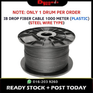 FTTH 1 Core Outdoor IB Drop Fiber Cable (steel wire type) (White Core) 1000m GJYXCH -1B6a2 G657A2 IB601