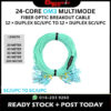 OM3 DUPLEX Multimode 24-Core SC/UPC to SC/UPC Fiber Optic Breakout Cable 20M 30M 50M 80M 100M BOC301