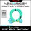 OM3 DUPLEX Multimode 24-Core SC/UPC to LC/UPC Fiber Optic Breakout Cable 20M 30M 50M 80M 100M BOC301