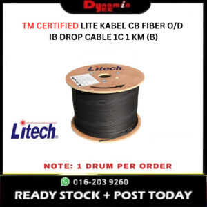 LITECH TM Certified IB Drop Fiber Cable 1 Core G657A1 LSZH Black 1KM
