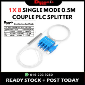 1 X 8 SINGLE MODE 0.5M COUPLE PLC SPLITTER (0.9MM) PL101