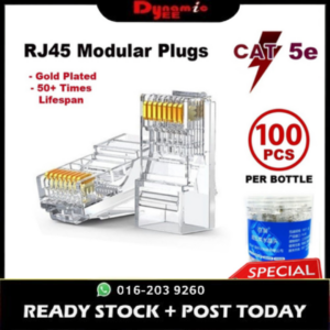 RJ45 Modular Plugs Network Connector Gold Plated For CAT5E 100pcs/Bottle RJ101