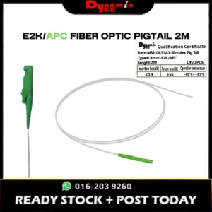 E2K Simplex Singlemode Fiber Optic Pigtail 2 Meter PT501