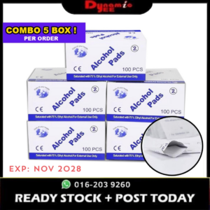 【5 BOX】75% Ethyl Alcohol Pad Disposable 3x6cm & 6x6cm Cotton Sheets Disinfection Wipes Sterile (100pcs/Box) AP101