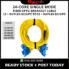 24-Core DUPLEX Single Mode SC/UPC to SC/UPC Fiber Optic Breakout Cable 20M 30M 50M 80M 100M BOC101