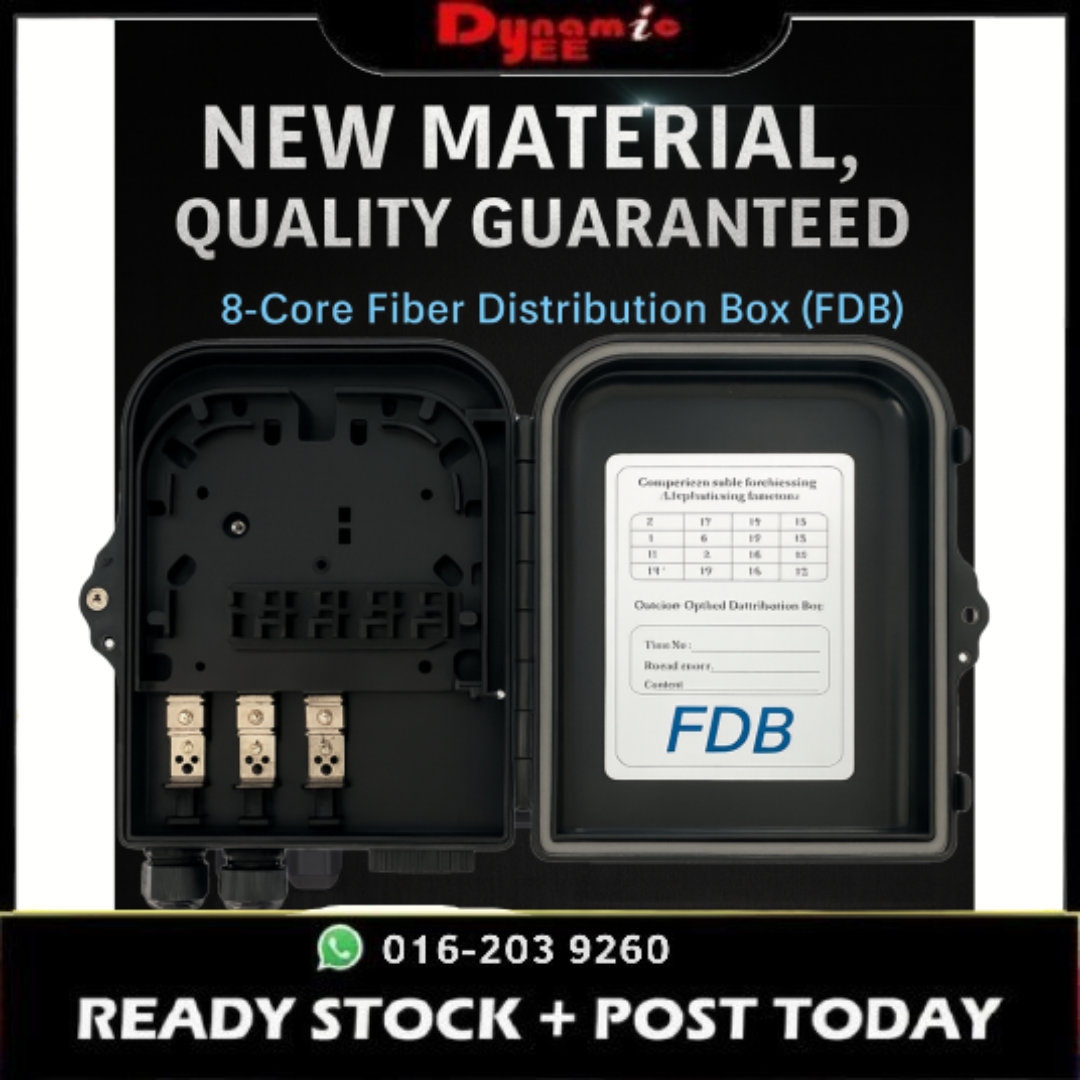 8 Core Optical Fiber Distribution Box ABS Wall Mount FTTH Fiber Distribution Box / Fiber Splitter Box FDB501