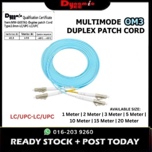 Patch Cord Multimode OM3 LC/UPC-LC/UPC Duplex 2.0mm PCM101