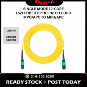 Single Mode 12-Core MPO/APC to MPO/APC LSZH Fiber Optic Patch Cord 3M 5M MPO101