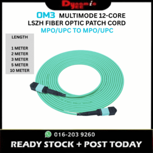 OM3 Multimode 12-Core MPO/UPC to MPO/UPC LSZH Fiber Optic Patch Cord 1M 2M 3M 5M 10M MPO301