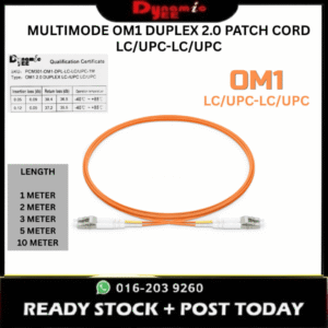 PATCH CORD MULTIMODE OM1 DUPLEX 2.0 LC/UPC-LC/UPC ORANGE PCM301